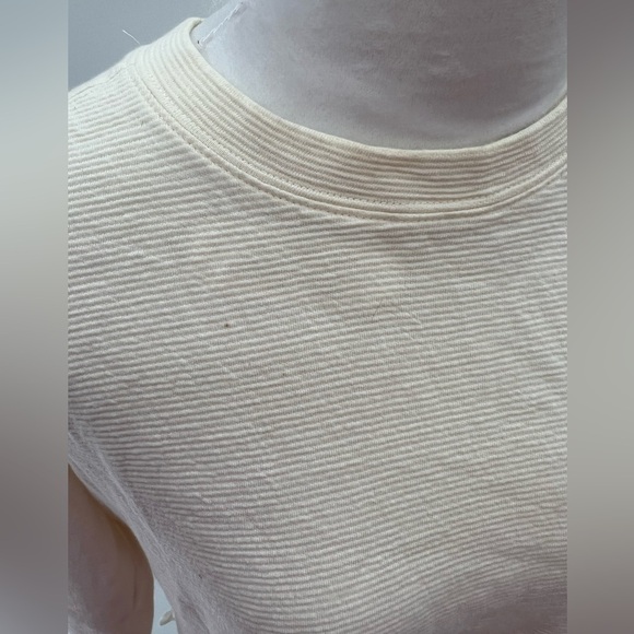 Rachel Zoe Round Neck Rib Knit Cropped Top In Cream. SZ M - Picture 3 of 5